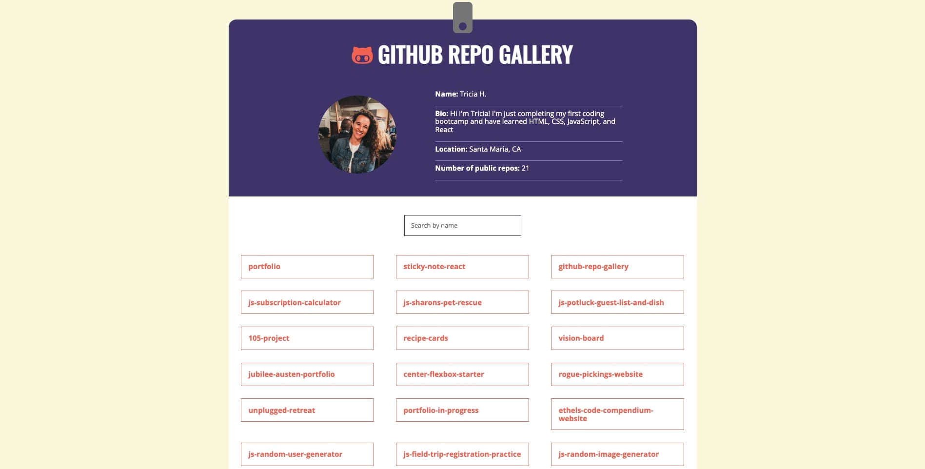 Github repo gallery